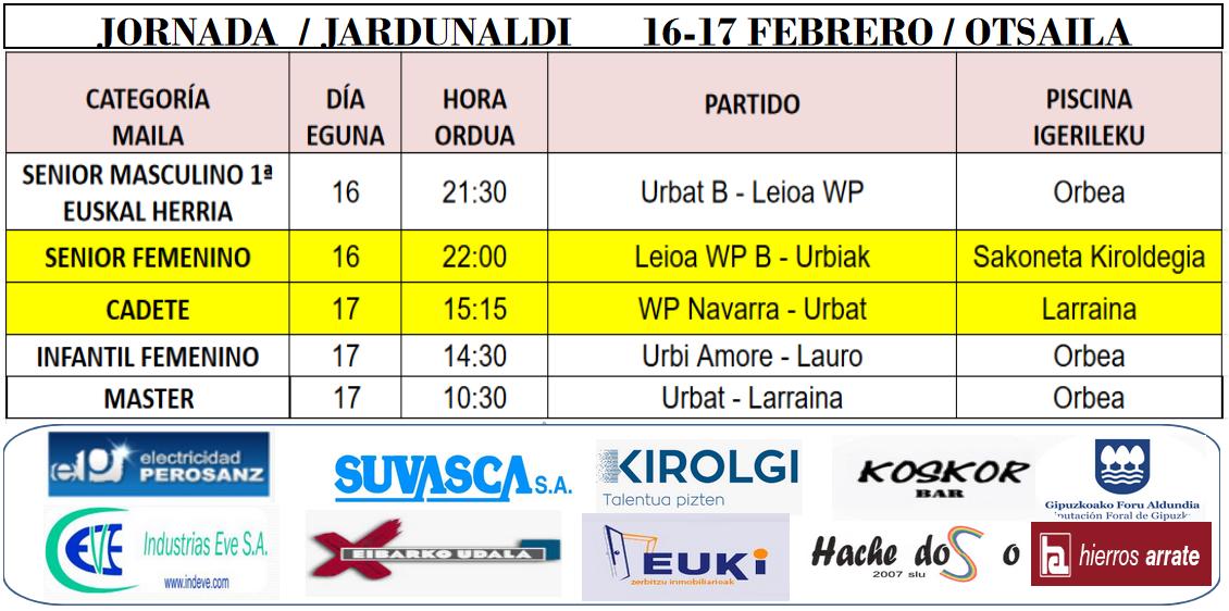 Otsailak 16-17 jardunaldia
