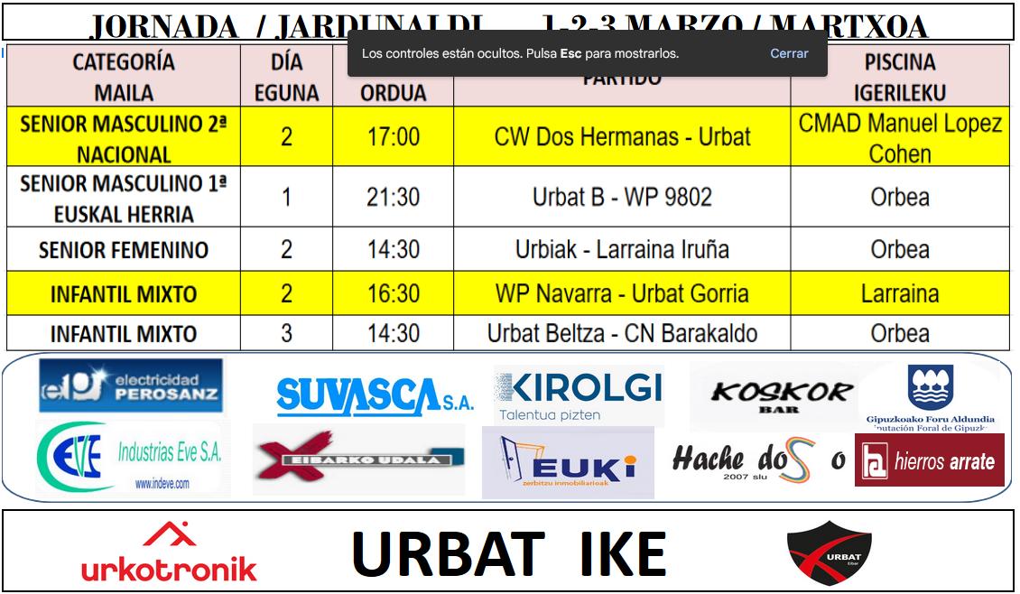 Martxoak 1eko jardunaldiak